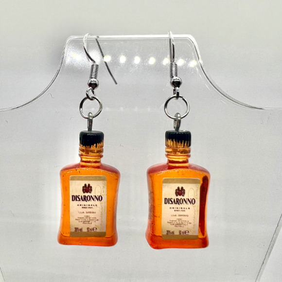 Disaronno Earrings - Alcohol Earrings - New Years Eve Party Earrings - Picture 1 of 9